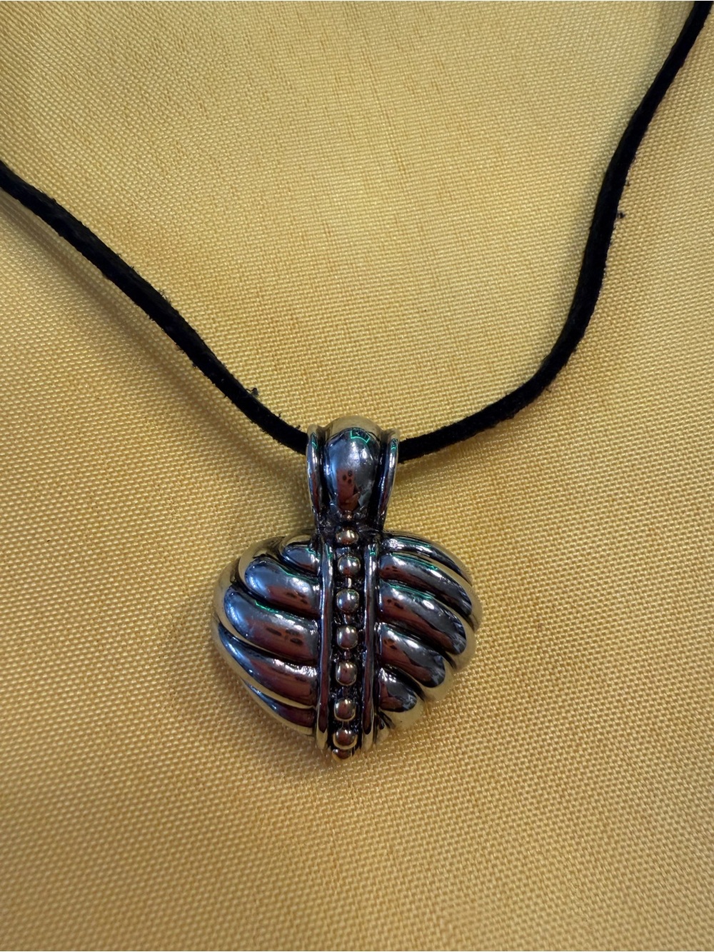 Park Lane Silver-Tone Sculpted Heart Pendant Necklace